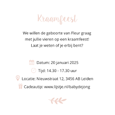 uitnodiging kraamfeest