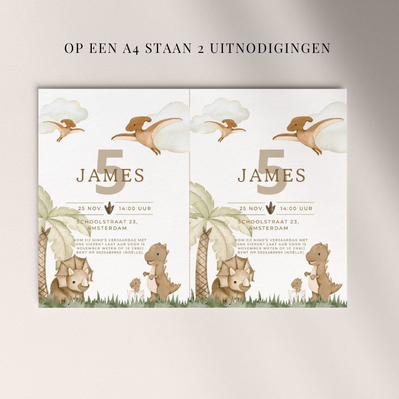 uitnodiging dino feestje