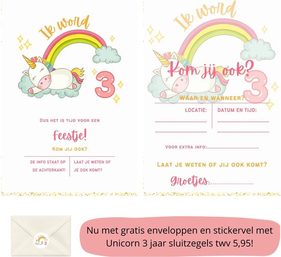 uitnodiging kinderfeestje 3 jaar