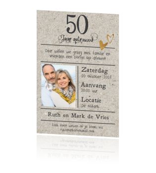 uitnodigingskaarten 50 jaar huwelijk