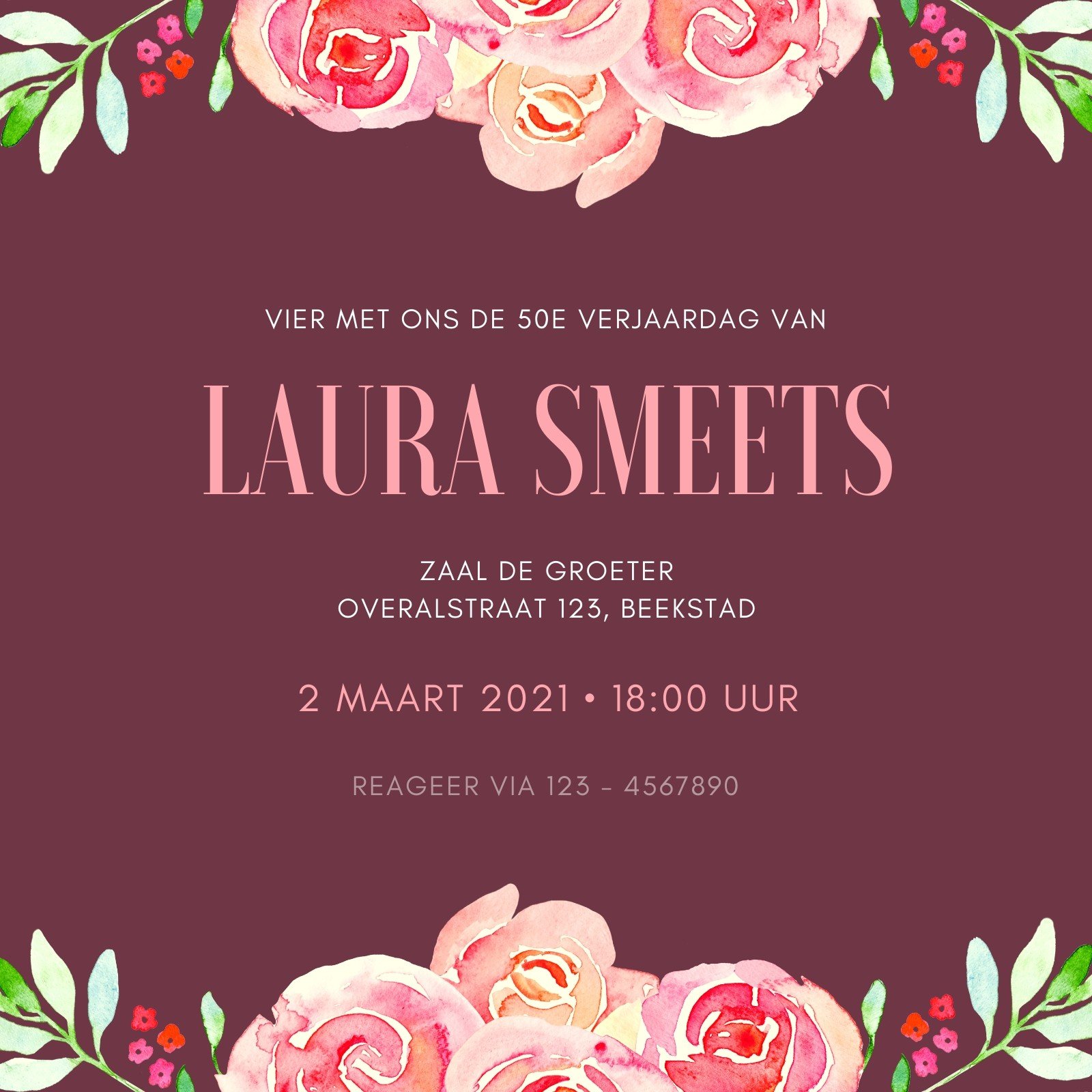 verjaardagsuitnodiging 50 jaar