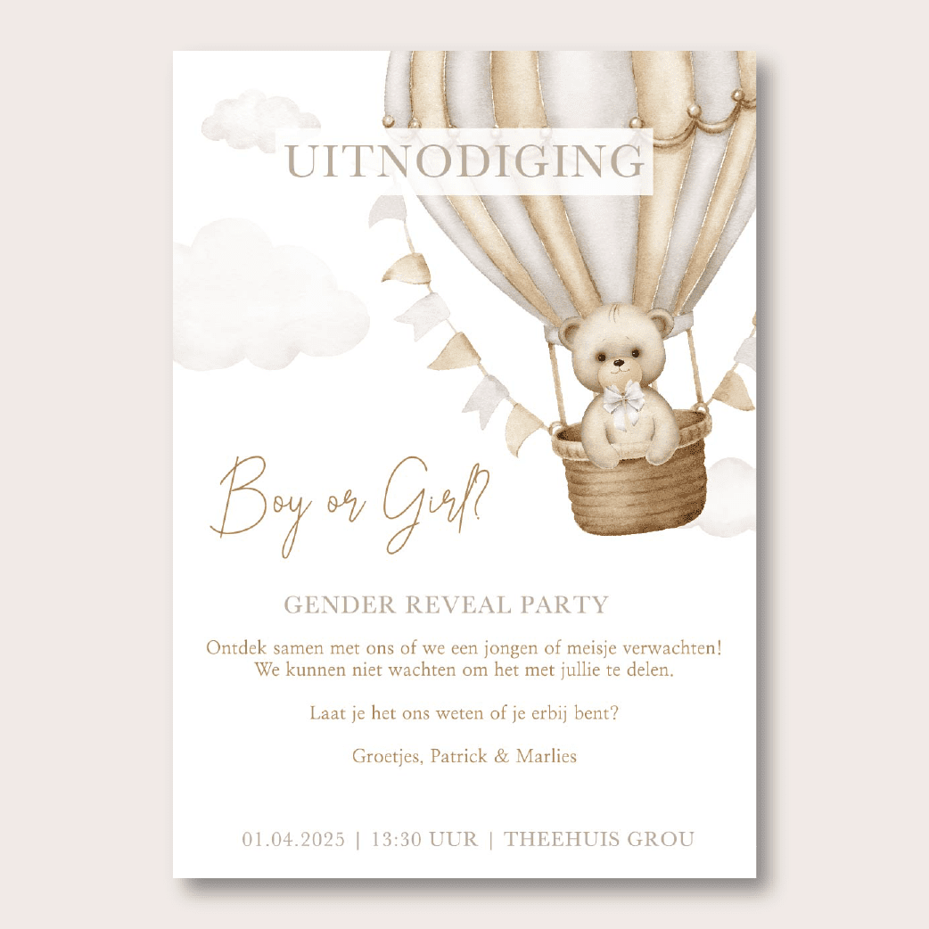 baby shower uitnodiging boy
