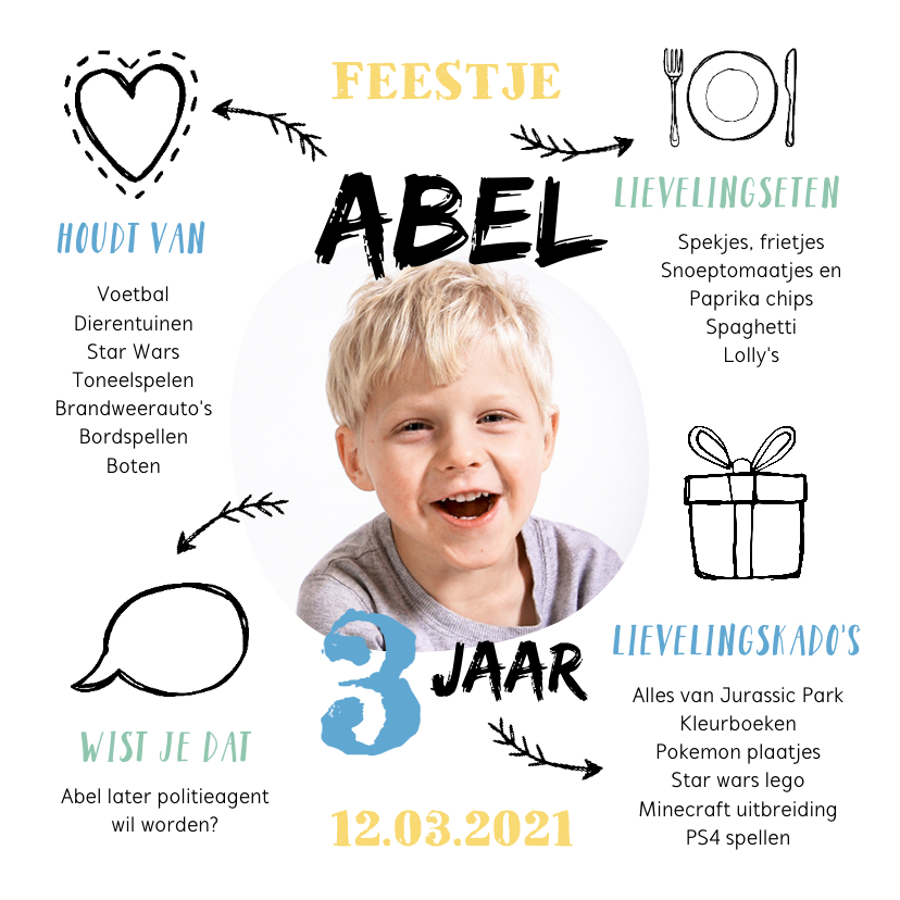 uitnodiging feestje jongen