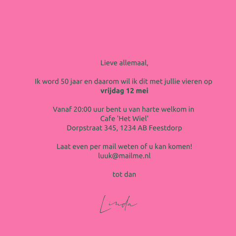 verjaardagsuitnodiging tekst