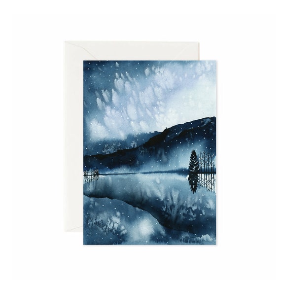 kerstkaart winterlandschap
