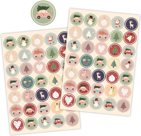 stickers voor kerstkaarten