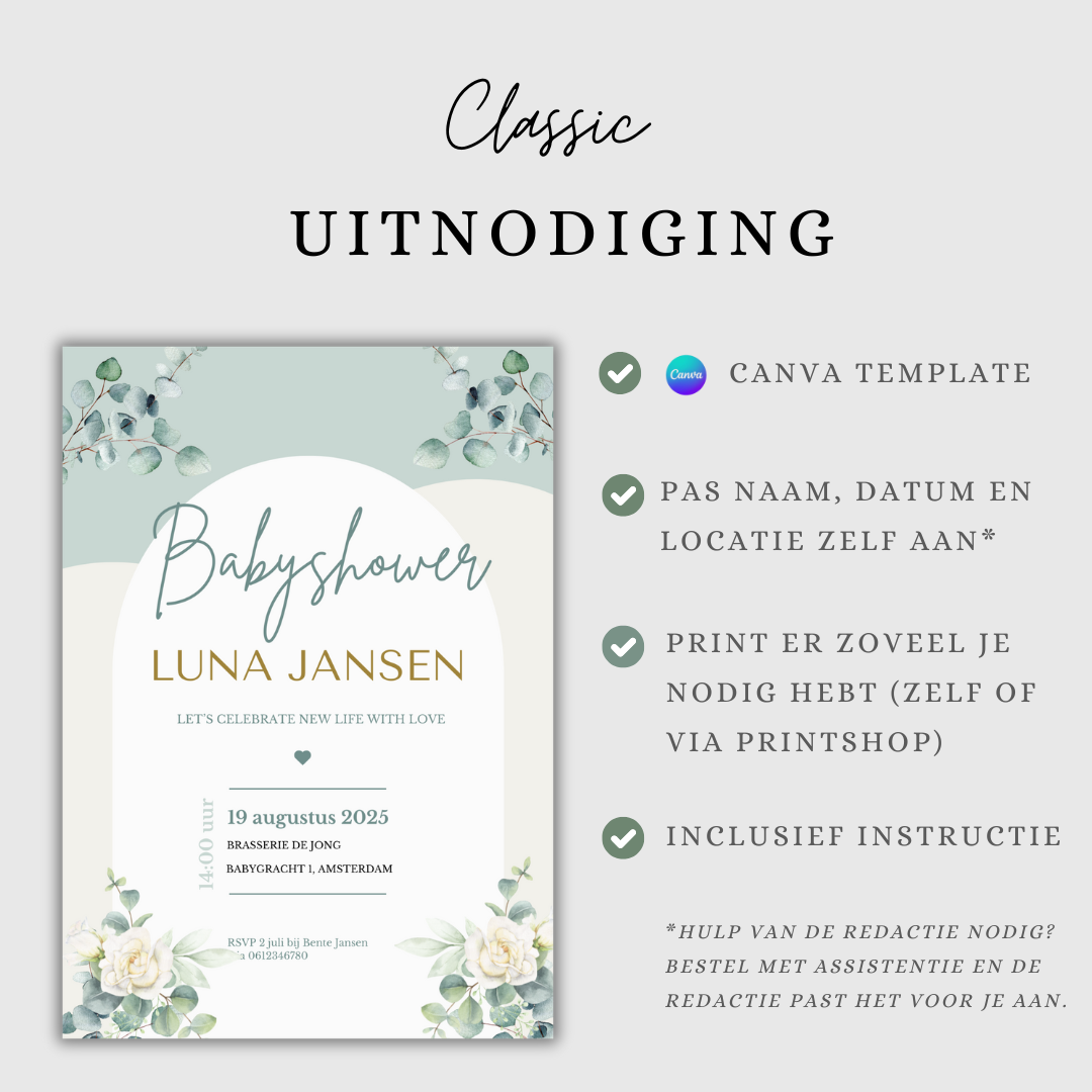 babyshower uitnodiging